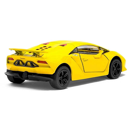 Машинка металева Kinsmart Lamborghini Sesto Elemento 1:38 (інерційна, жовтий) KT5359W