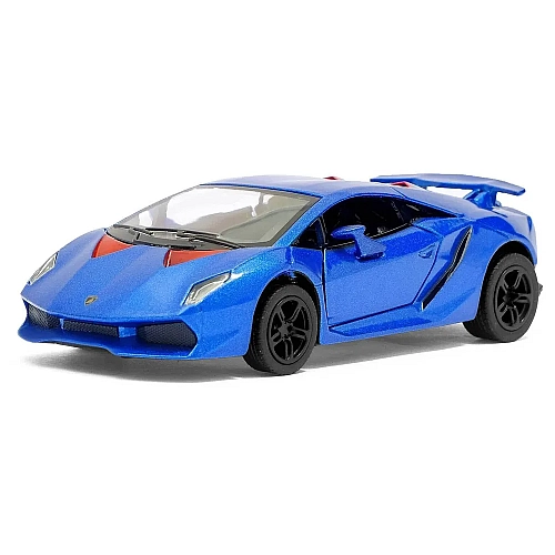 Машинка металлическая Kinsmart Lamborghini Sesto Elemento 1:38 (инерционная, синяя) KT5359W