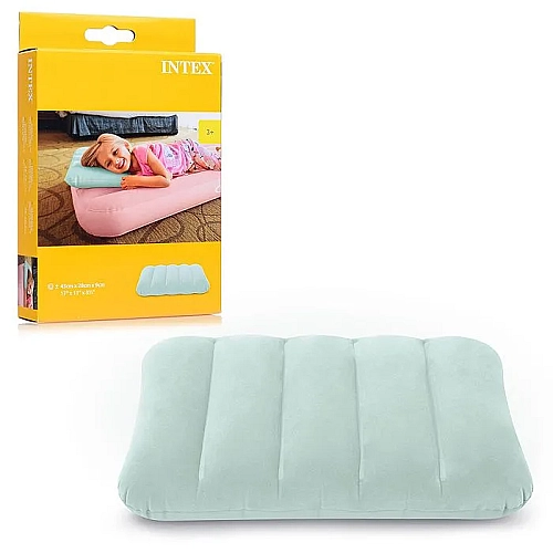 Надувна подушка Intex 68676 блакитна 43×28×9 см для сну і відпочинку