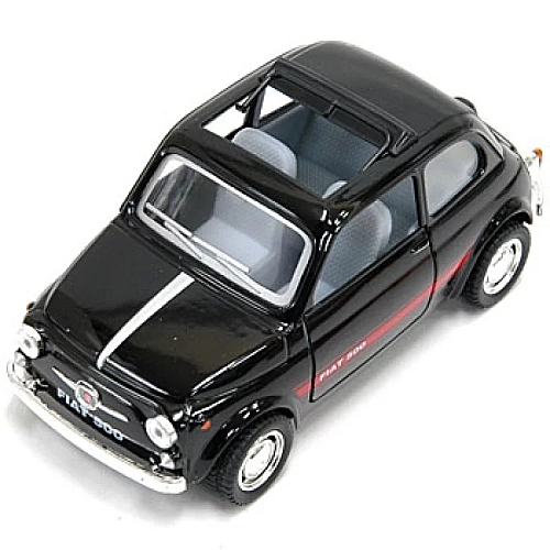 Машинка металева Kinsmart 1:24 Fiat 500 1957 інерційна, двері відчиняються, чорна, KT5004W