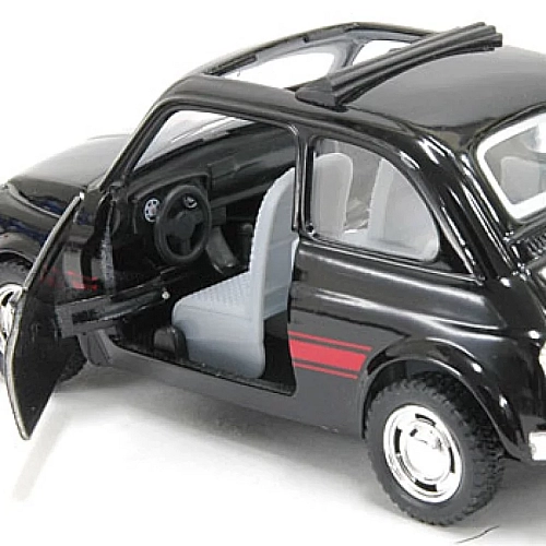 Машинка металева Kinsmart 1:24 Fiat 500 1957 інерційна, двері відчиняються, чорна, KT5004W