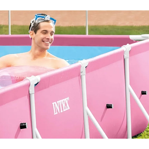 Басейн каркасний Intex 28266NP прямокутний 220×150×60 см, рожевий, 1662 л