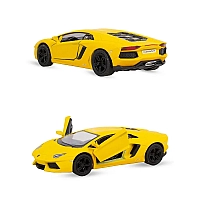 Металева машинка Kinsmart 1:36 Matte Lamborghini Aventador LP700-4, інерційна, жовта, KT5370W