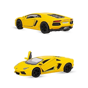 Металева машинка Kinsmart 1:36 Matte Lamborghini Aventador LP700-4, інерційна, жовта, KT5370W