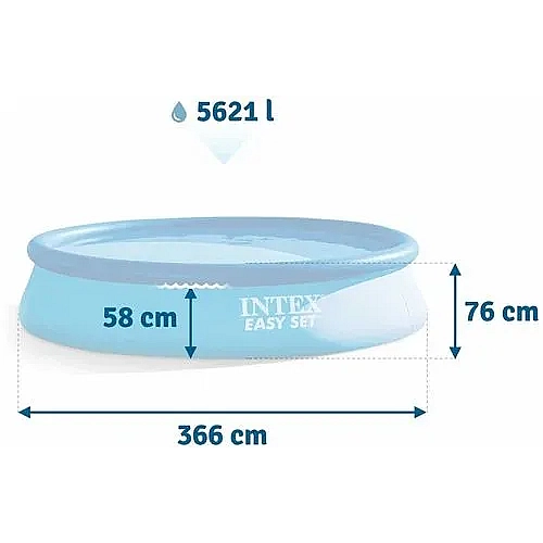 Басейн Intex 28132 NP 366×76 см з фільтр-насосом, обʼєм 5621 л