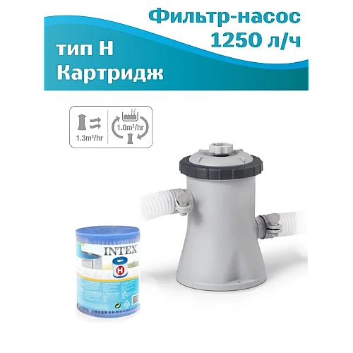 Круглий басейн Intex 305см з фільтр-насосом - Metal Frame Beachside