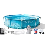 Каркасний круглий басейн Intex 28208 Metal Frame Beachside 305х76см з фільтр-насосом 1250л/год