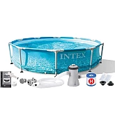 Каркасний круглий басейн Intex 28208 Metal Frame Beachside 305х76см з фільтр-насосом 1250л/год