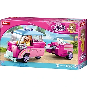 Конструктор Sluban Girls Dream M38-B0921C Машинка з прицепом, 116 деталей, 1 фігурка