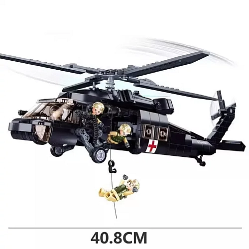 Конструктор Sluban Многоцелевой вертолет Sikorsky UH-60 Black Hawk - Черный Ястреб 692 детали M38-B1012