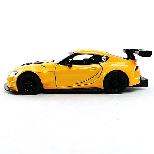 Машинка металева Kinsmart 1:36 Toyota GR Supra Racing Concept KT5421W інерційна, двері відчиняються / Жовтий