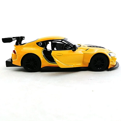 Машинка металева Kinsmart 1:36 Toyota GR Supra Racing Concept KT5421W інерційна, двері відчиняються / Жовтий