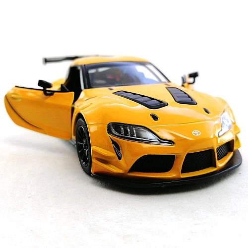 Машинка металева Kinsmart 1:36 Toyota GR Supra Racing Concept KT5421W інерційна, двері відчиняються / Жовтий