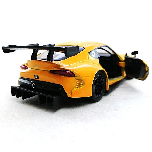 Машинка металева Kinsmart 1:36 Toyota GR Supra Racing Concept KT5421W інерційна, двері відчиняються / Жовтий
