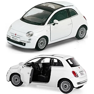Машинка металева Kinsmart 1:28 Fiat 500 2007 інерційна, двері відчиняються / Білий KT5345W