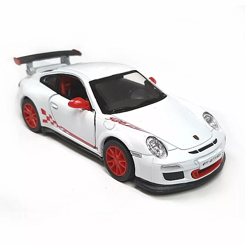 Металева машинка Kinsmart 1:36 2010 Porsche 911 GT3 RS KT5352W, інерційна / Білий