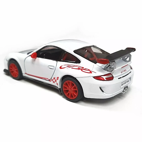 Металева машинка Kinsmart 1:36 2010 Porsche 911 GT3 RS KT5352W, інерційна / Білий
