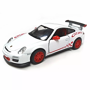 Металева машинка Kinsmart 1:36 2010 Porsche 911 GT3 RS KT5352W, інерційна / Білий