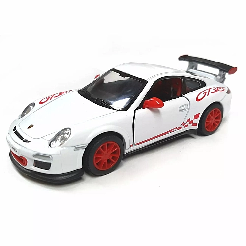 Металева машинка Kinsmart 1:36 2010 Porsche 911 GT3 RS KT5352W, інерційна / Білий