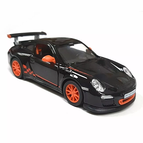 Металева машинка Kinsmart 1:36 2010 Porsche 911 GT3 RS KT5352W, інерційна / Чорний