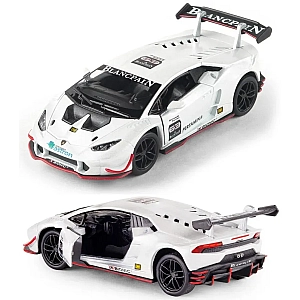 Машинка металева Kinsmart 1:36 Lamborghini Huracan LP620-2 KT5389W інерційна, двері відчиняються / Білий