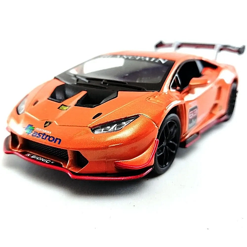 Машинка металева Kinsmart 1:36 Lamborghini Huracan LP620-2 KT5389W інерційна, двері відчиняються / Помаранчева