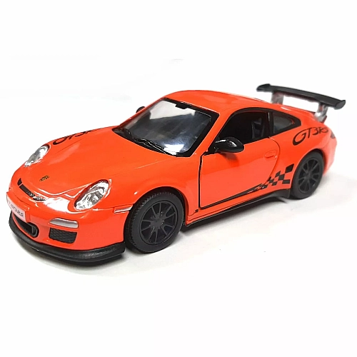 Металлическая машинка Kinsmart 1:36 2010 Porsche 911 GT3 RS KT5352W, инерционная / Оранжевый