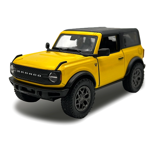 Машинка металева Kinsmart 1:34 2022 Ford Bronco (Hard Top) KT5438WB інерційна, двері відчиняються / колір Жовтий