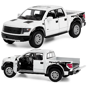 Машинка металева Kinsmart 1:46 2013 Ford F-150 SVT Raptor SuperCrew KT5365W інерційна, двері відчиняються / Білий