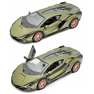 Машинка металева Kinsmart 1:40 2018 Lamborghini Sian FKP 37 KT5431W інерційна, двері відчиняються / Темно-зелений