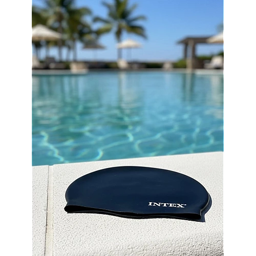 Силіконова шапка для плавання INTEX 55992, від 8 років, чорна