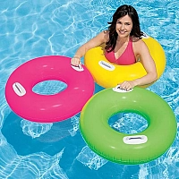 Надувне коло INTEX 76см "Глянцевий" з ручками, 3 кольори, від 8 років 59258
