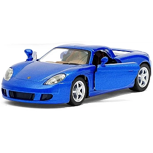 Машинка металева Kinsmart 1:36 Porsche Carrera GT (інерційна, відкриваються двері, синя KT5081W)