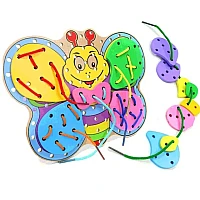 Дерев'яна шнурівка Метелик MD 2399 (Butterfly drawstring)
