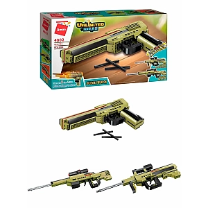 Конструктор Qman Пистолет, Автомат, Винтовка 3 в 1, Unlimited Ideas, 202 детали, 4802.