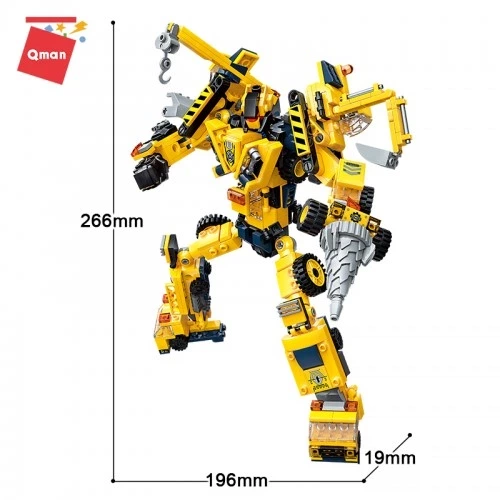 Конструктор Qman 1417 Будівельна техніка-Трансформер Trans-collector 6в1, 6шт (6 видів) 479 деталей