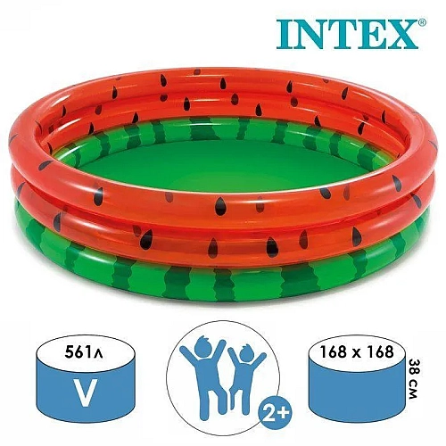 Басейн дитячий надувний Intex "Кавун" 168х38см, 581л, від 2 років