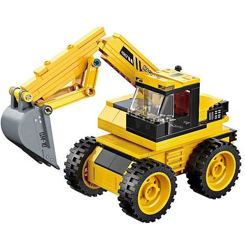Конструктор Qman Unlimited Ideas 3в1: Трактор, Екскаватор, Самоскид, 203 деталі 42110