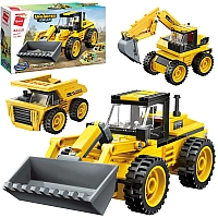 Конструктор Qman 42110 Unlimited Ideas 3в1: Трактор, Екскаватор, Самоскид, 203 деталі