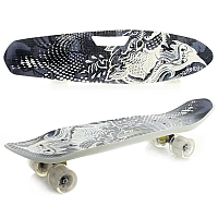 Пенні борд Скейтборд пластиковий з ручкою для дітей з принтом і колесами, що світяться MS0462-2