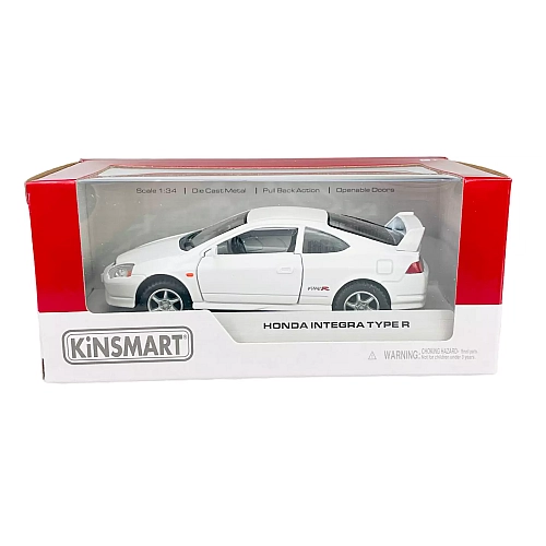 Металева машинка Kinsmart 1:34 Honda Integra Type R KT5053W, інерційна / Біла