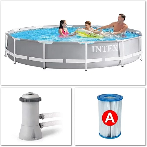 Бассейн каркасный Intex 26712 NP 366×76 см, 6503 л, с насосом-фильтром 2006 л/ч