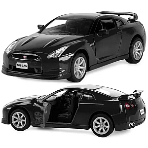 Машинка металева Kinsmart 1:36 2009 Nissan GT-R R35 інерційна, двері відчиняються KT5340W / Чорний