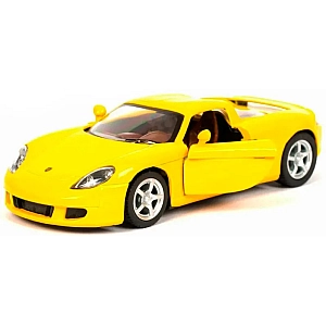Машинка металева Kinsmart 1:36 Porsche Carrera GT (інерційна, відкриваються двері, жовта KT5081W)