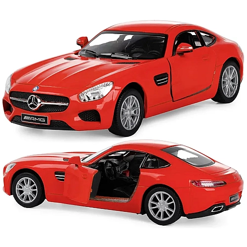 Машинка металлическая Kinsmart 1:36 Mercedes-AMG GT инерционная, дверь открывается KT5388W / Красный