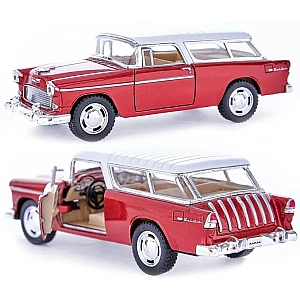 Машинка металева Kinsmart 1:40 1955 Chevy Nomad KT5331W інерція / Бордово-білий