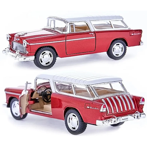Машинка металлическая Kinsmart 1:40 1955 Chevy Nomad KT5331W инерция / Бордово-белый