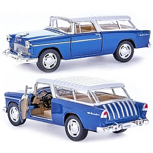Машинка металева Kinsmart 1:40 1955 Chevy Nomad KT5331W інерція / Синьо-білий