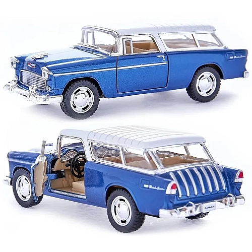Машинка металлическая Kinsmart 1:40 1955 Chevy Nomad KT5331W инерционный механизм / Сине-белый