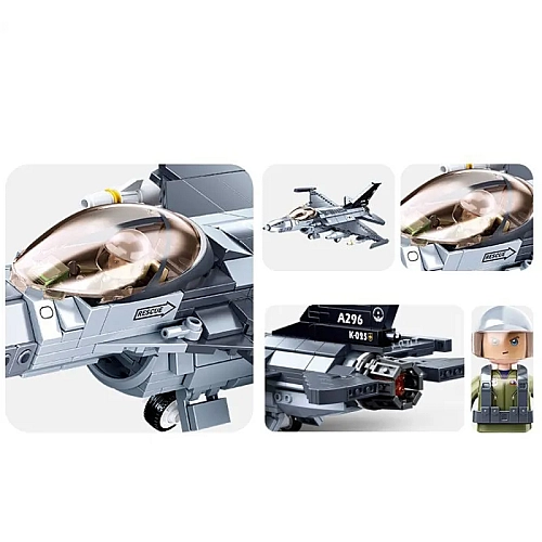Конструктор Sluban Винищувач F-16C "Сокіл" 521 деталь M38-B0891